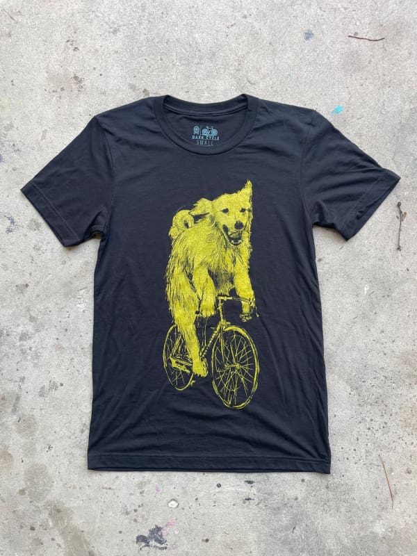 Golden Retriever on A Bicycle Unisex Shirt