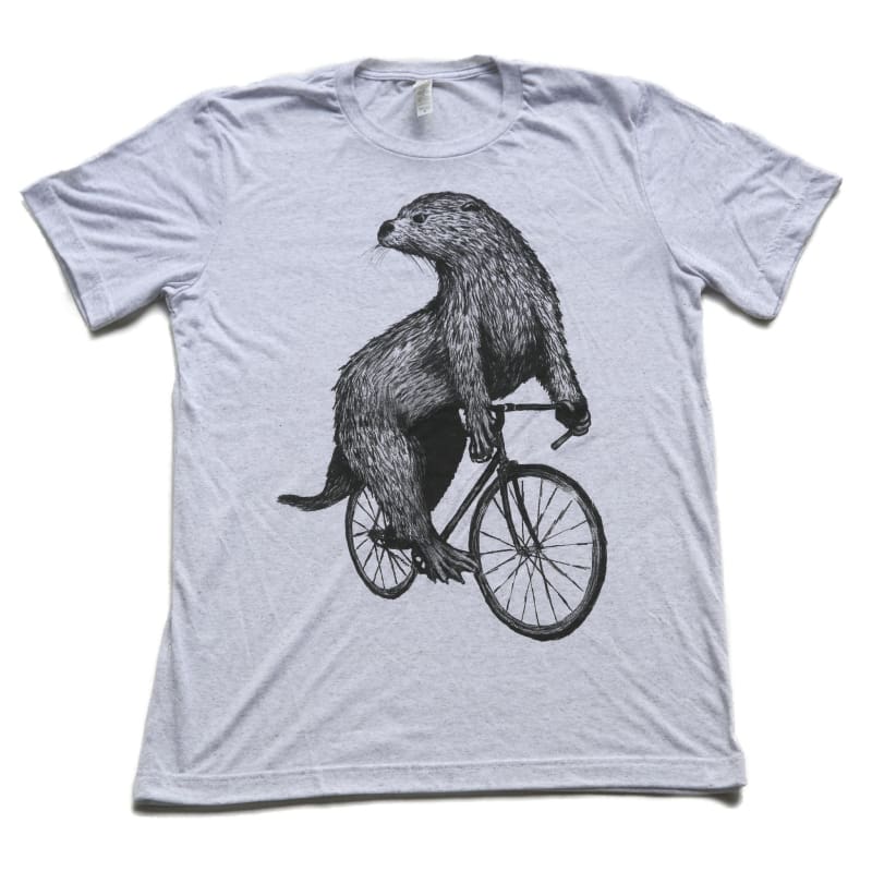 Otter on a Bicycle Unisex Shirt