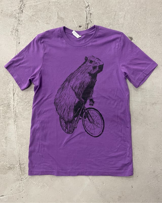 Capybara on a Bicycle Unisex Shirt